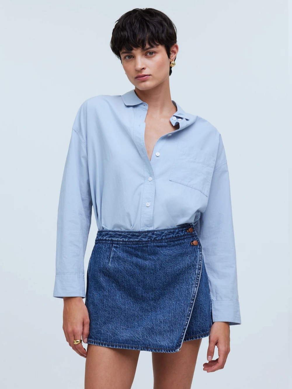 Madewell Denim Wrap Mini Skort